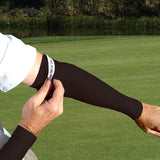 no slip gripper on golf compression arm sleeves