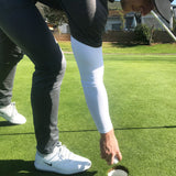 white arm cooling sleeves for golfing 18 holes